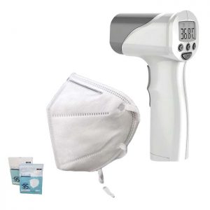 חבילת מיגון לבית עסק: מד חום אינפרא-אדום ו20 מסכות בתקן N95